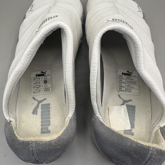 Puma Satori Mens Size 8 White Gray Leather Slip On Casual Sneakers *VERY RARE* - Picture 7 of 13